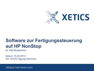 Produktpräsentation XETICS GmbH - GTUG