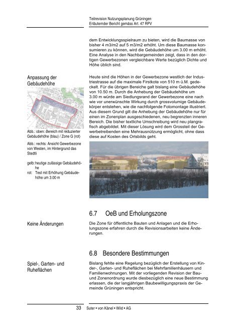 Erläuternder Bericht gemäss Art. 47 RPV - Gemeinde Grüningen