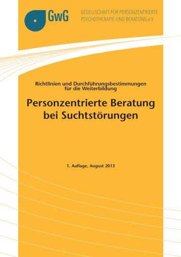 Broschüre Personzentrierte Beratung bei Suchtstörungen - GwG