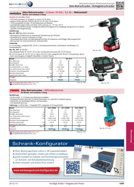 1. Katalog Elektrowerkzeuge und Maschinen - Hahn +Kolb ...