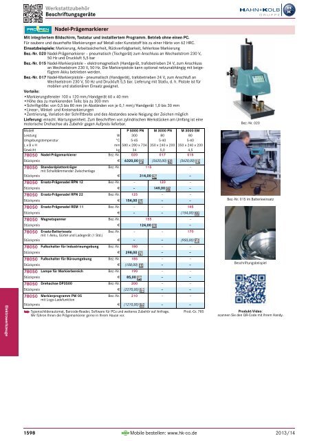 1. Katalog Elektrowerkzeuge und Maschinen - Hahn +Kolb ...