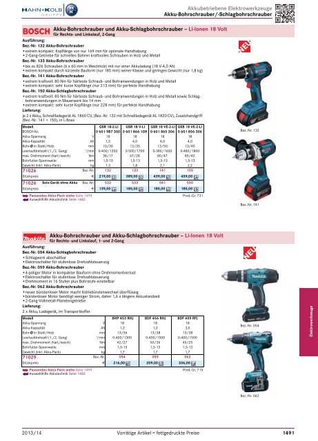 1. Katalog Elektrowerkzeuge und Maschinen - Hahn +Kolb ...