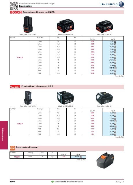 1. Katalog Elektrowerkzeuge und Maschinen - Hahn +Kolb ...