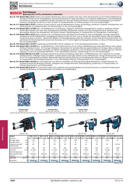 1. Katalog Elektrowerkzeuge und Maschinen - Hahn +Kolb ...