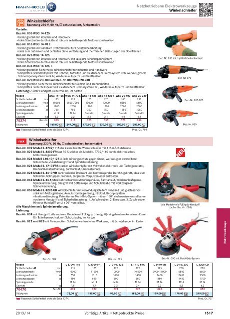 1. Katalog Elektrowerkzeuge und Maschinen - Hahn +Kolb ...