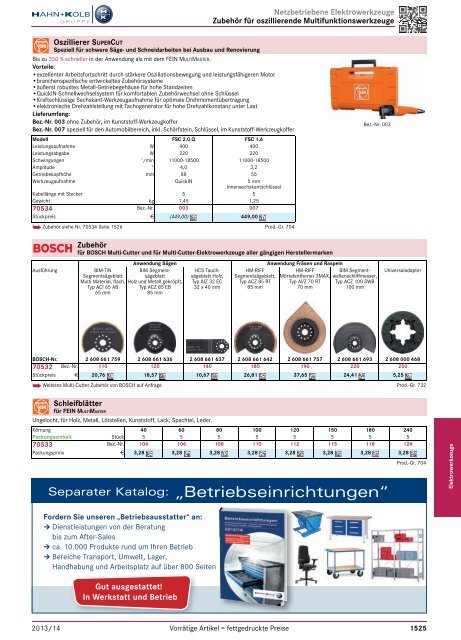 1. Katalog Elektrowerkzeuge und Maschinen - Hahn +Kolb ...