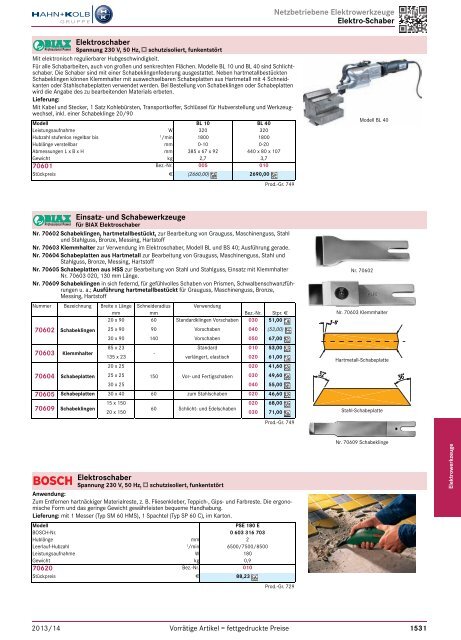 1. Katalog Elektrowerkzeuge und Maschinen - Hahn +Kolb ...