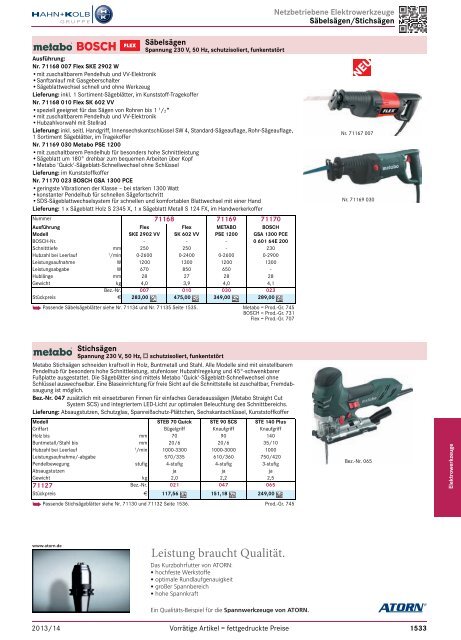 1. Katalog Elektrowerkzeuge und Maschinen - Hahn +Kolb ...