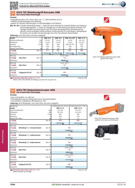 1. Katalog Elektrowerkzeuge und Maschinen - Hahn +Kolb ...