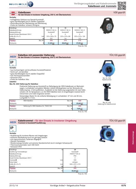 1. Katalog Elektrowerkzeuge und Maschinen - Hahn +Kolb ...