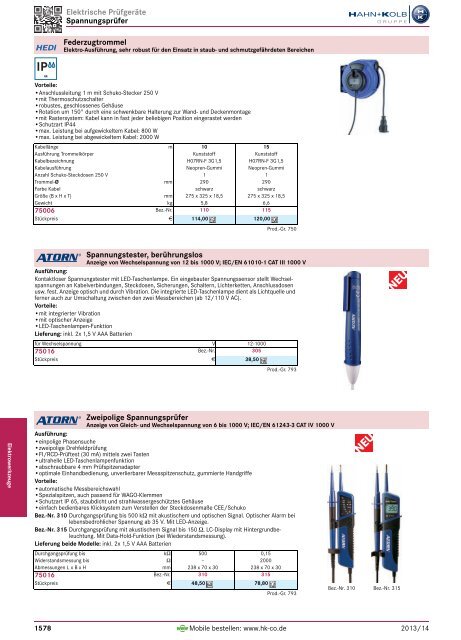 1. Katalog Elektrowerkzeuge und Maschinen - Hahn +Kolb ...