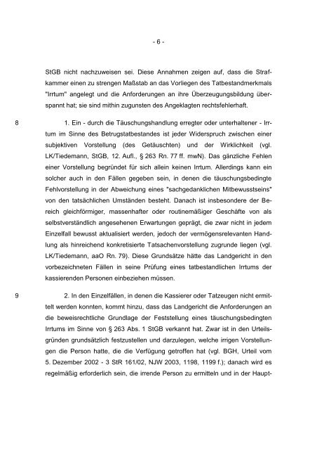 BUNDESGERICHTSHOF - Hamm und Partner, Rechtsanwälte