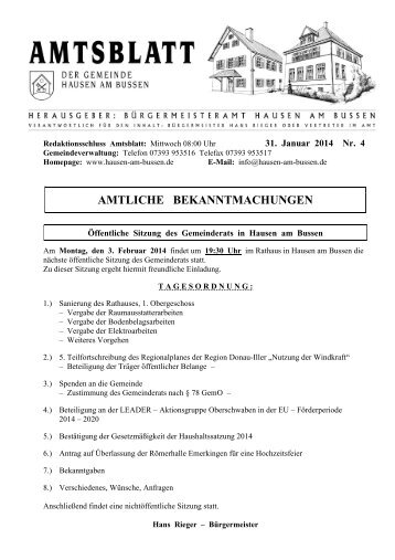 Aktuelles Amtsblatt im PDF-Format laden. - Gemeinde Hausen am ...