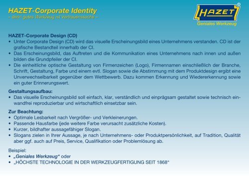 Corporate-Design-Vorgaben als PDF-Datei - Hazet