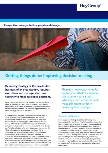 Gettting things done: Improving decision-making - Hay Group
