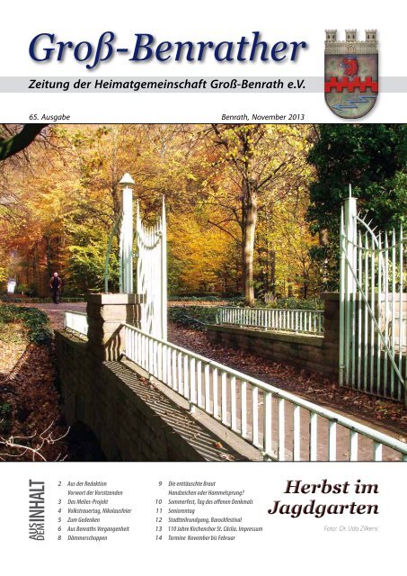 "Groß-Benrather" 3-2013 steht zum Download bereit - Heimatarchiv ...