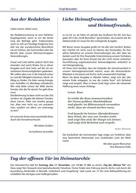 "Groß-Benrather" 3-2013 steht zum Download bereit - Heimatarchiv ...