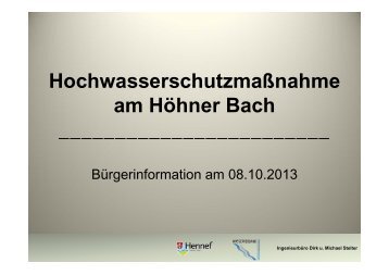 Hochwasserschutzmaßnahme am Höhner Bach - Hennef