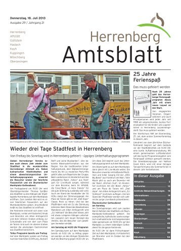 Artikel im Amtsblatt 29/2013 - Herrenberg