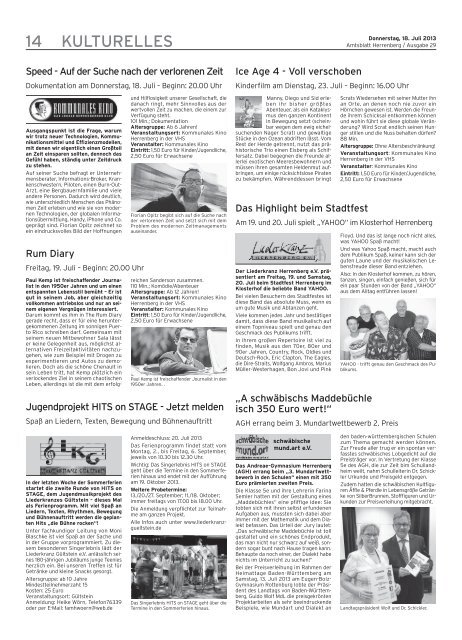 Artikel im Amtsblatt 29/2013 - Herrenberg