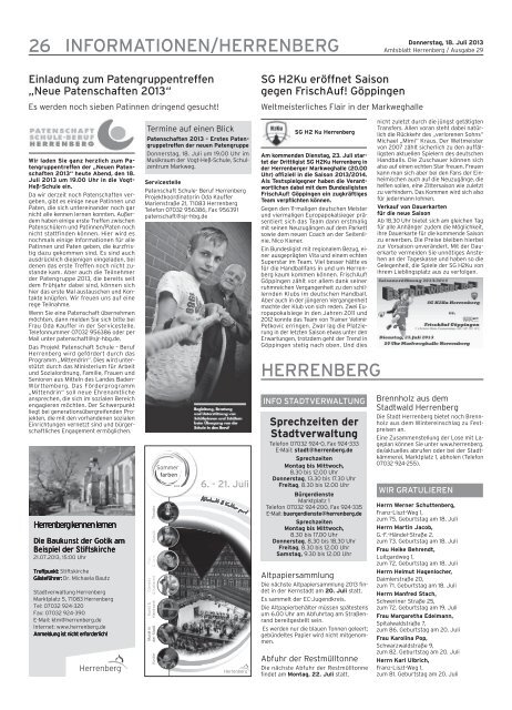 Artikel im Amtsblatt 29/2013 - Herrenberg