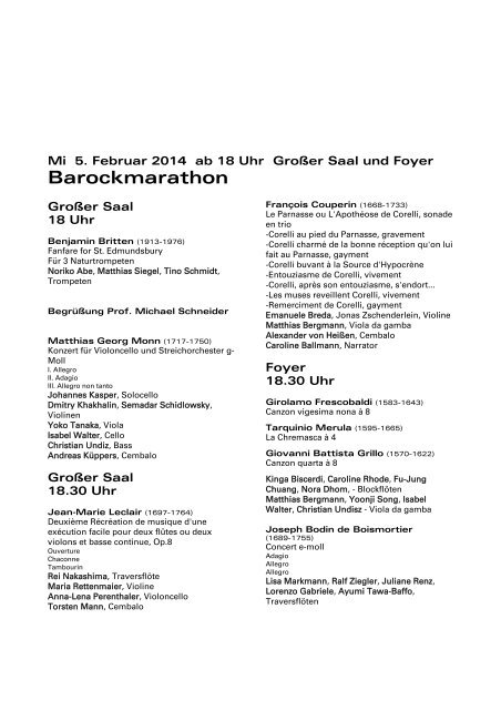Veranstaltungsprogramm - HfMDK Frankfurt