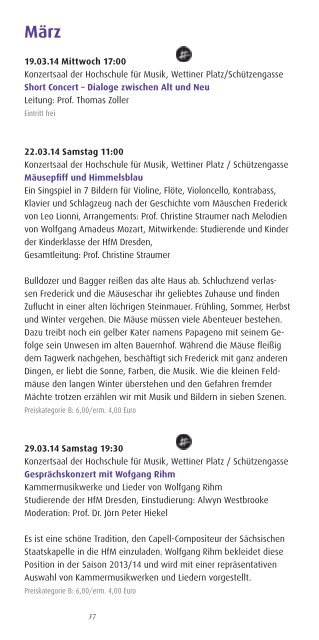 Konzertkalender 2013/14 - Hochschule für Musik Dresden