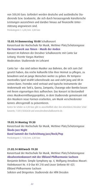 Konzertkalender 2013/14 - Hochschule für Musik Dresden