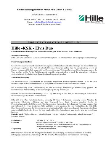 Hille -KSK - Elvis Duo - Emder Dachpappenfabrik