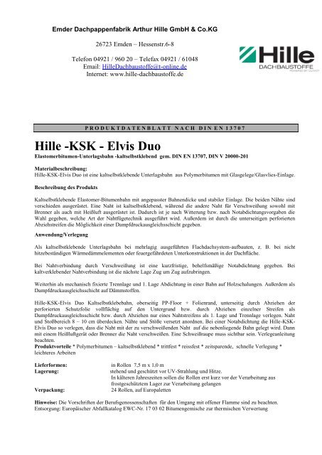 Hille -KSK - Elvis Duo - Emder Dachpappenfabrik