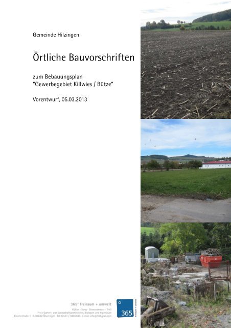 Örtliche Bauvorschriften - Gemeinde Hilzingen