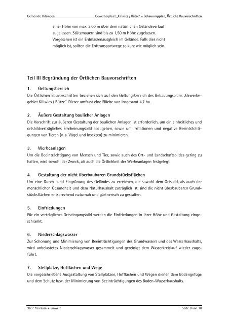 Örtliche Bauvorschriften - Gemeinde Hilzingen