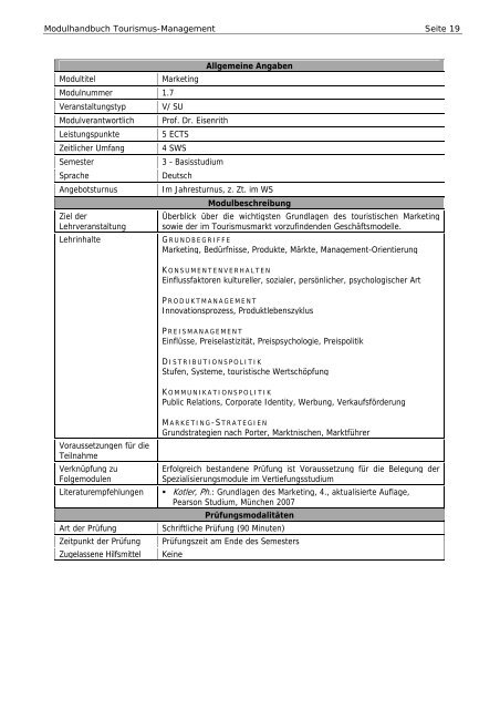 Modulhandbuch BA TO ALT Studinanfänger bis WS 2010/2011