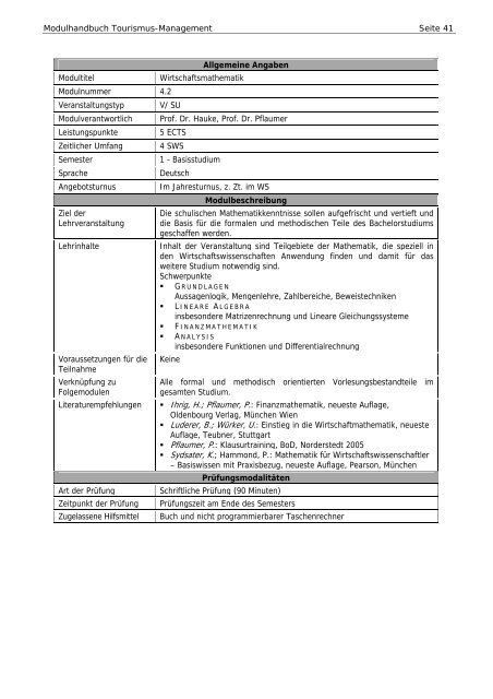 Modulhandbuch BA TO ALT Studinanfänger bis WS 2010/2011