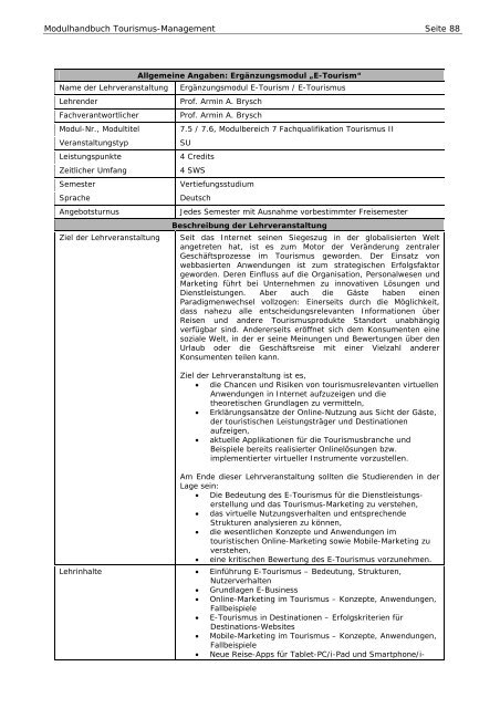 Modulhandbuch BA TO ALT Studinanfänger bis WS 2010/2011