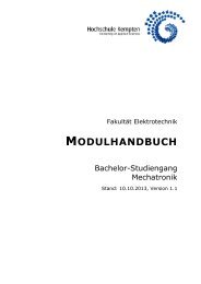 Modulhandbuch Mechatronik - Hochschule Kempten