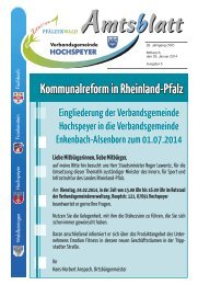 Amtsblatt 05/2014 - Verbandsgemeinde Hochspeyer