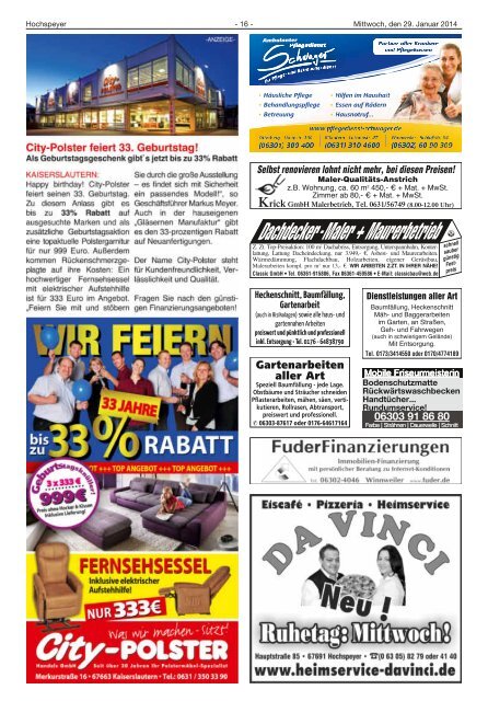 Amtsblatt 05/2014 - Verbandsgemeinde Hochspeyer