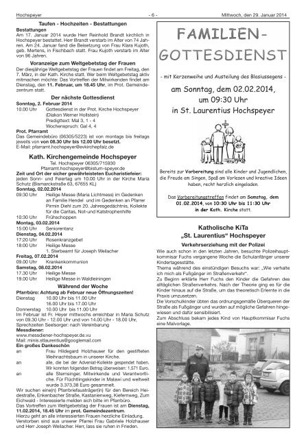 Amtsblatt 05/2014 - Verbandsgemeinde Hochspeyer