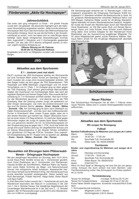 Amtsblatt 05/2014 - Verbandsgemeinde Hochspeyer