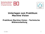 Unterlagen zum Praktikum Machine Vision - Hochschule Bochum