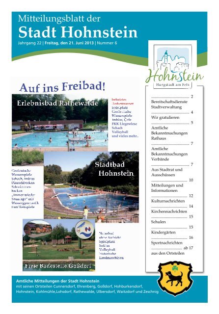 Ausgabe Juni 2013 - Hohnstein