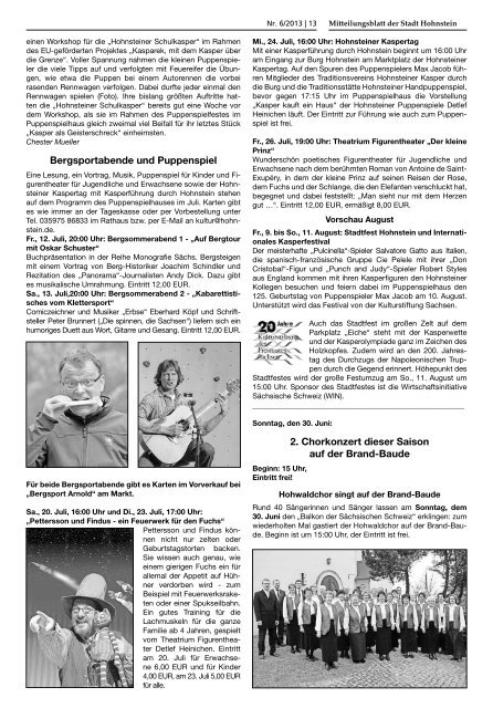 Ausgabe Juni 2013 - Hohnstein