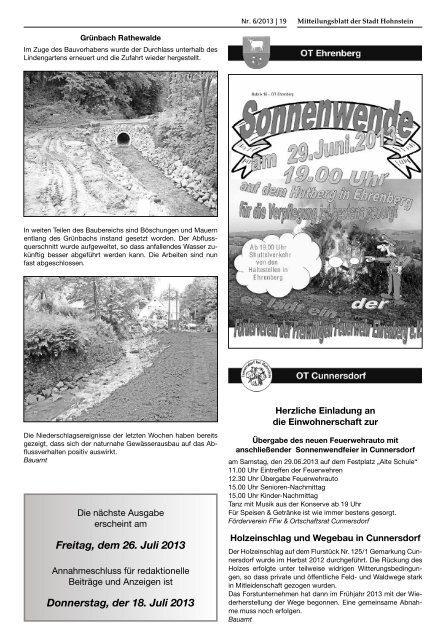 Ausgabe Juni 2013 - Hohnstein