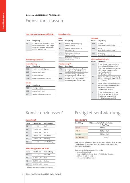 PreislisteKies + Beton 2014, Region Stuttgart, Holcim Kies und ...