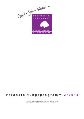 Veranstaltungsprogramm 2-2013 - Hospitalhof Stuttgart