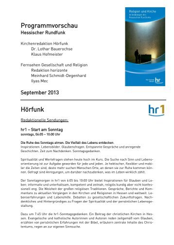 Kirche und Welt - Hessischer Rundfunk