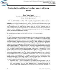 The Audio-Lingual Method: An Easy way of Achieving Speech Cagri ...