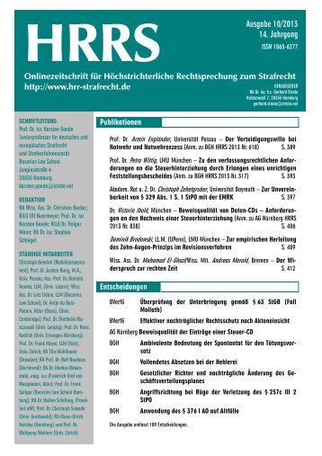 HRRS Ausgabe 10/2013 - hrr-strafrecht.de