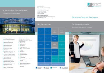 Technomathematik Studienaufbau RheinAhrCampus Remagen